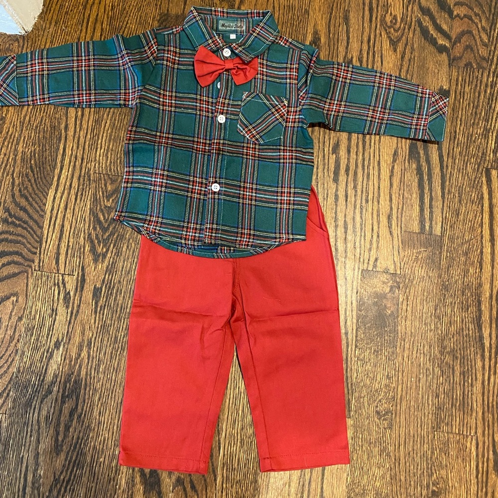 Adorable little boy Christmas outfit